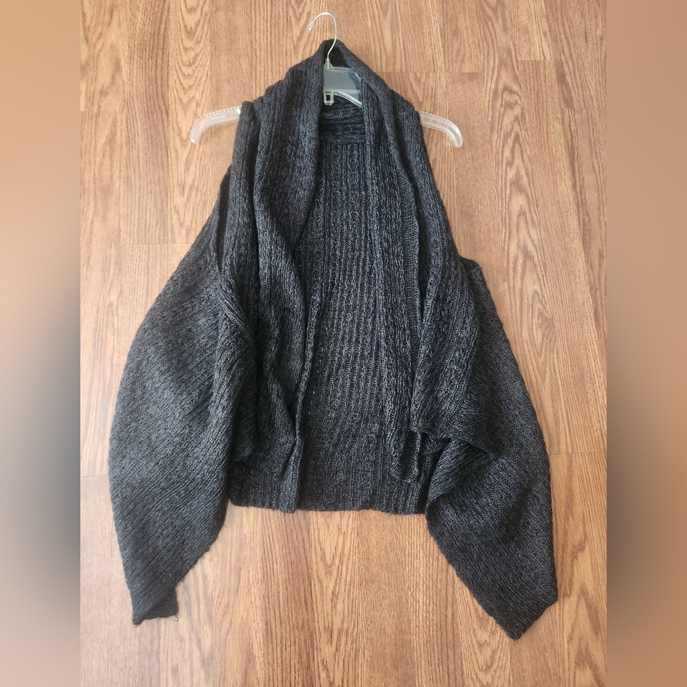 Cozy Gray Cable Knit Vest Sweater
